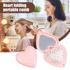 Heart Hair Brush with Mirror 2 In 1 Soft Bristles Scalp Massage Folding Brush Anti Static Comb Hair Styling Tools