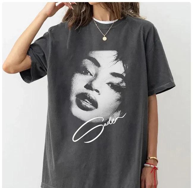 Camiseta de Algodón Nueva de Verano 2026 Retro Sade Adu Unisex Moda Casual
