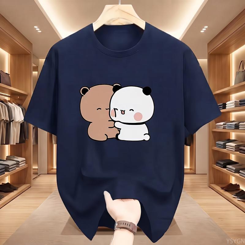 Panda Bear Bubu Dudu Love Hug Graphic T Shirts Harajuku Cartoon Short Sleeve Tshirt Kawaii Fashion Oversized Tshirts Unisex