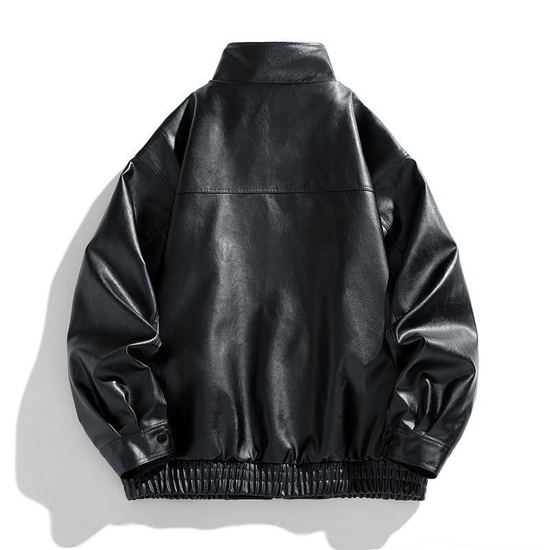 American Street PU Leather Bomber Jacket for Men In Spring and Autumn Trendy Brand Design High-end High Street Jacket for Men