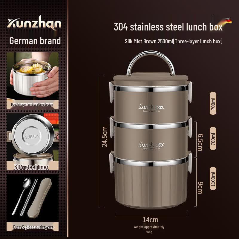 Youluo 304 Stainless Steel Double-Layer Insulated Lunch Box