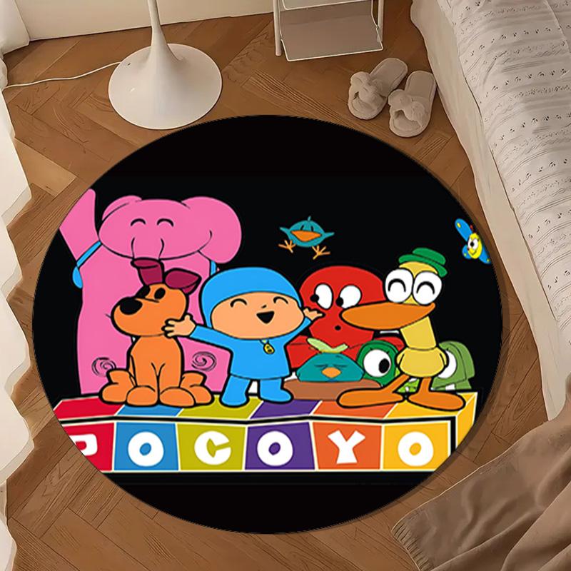 Pocoyo's Colorful Adventure Round Mat Home Decor, Chair Rug For livingroom,Bedroom, Doormat Home Decor Birthday Gift Christmas Gifts