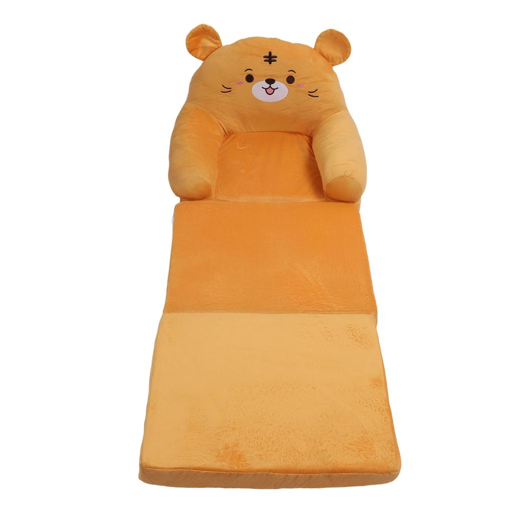 Kids Folding Sofa Plush Fabric Sponge Cartoon Pattern Toddler Flip Open Couch for Rest Reading