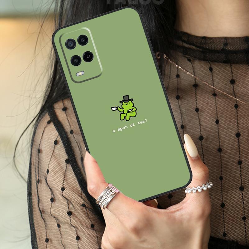 Green Aesthetic Case For Oppo A80 A60 A40 A17 A57 A77 A74 A54 A94 A78 A98 A18 A38 A58 A96 A76 A16 A15 A5 Pro
