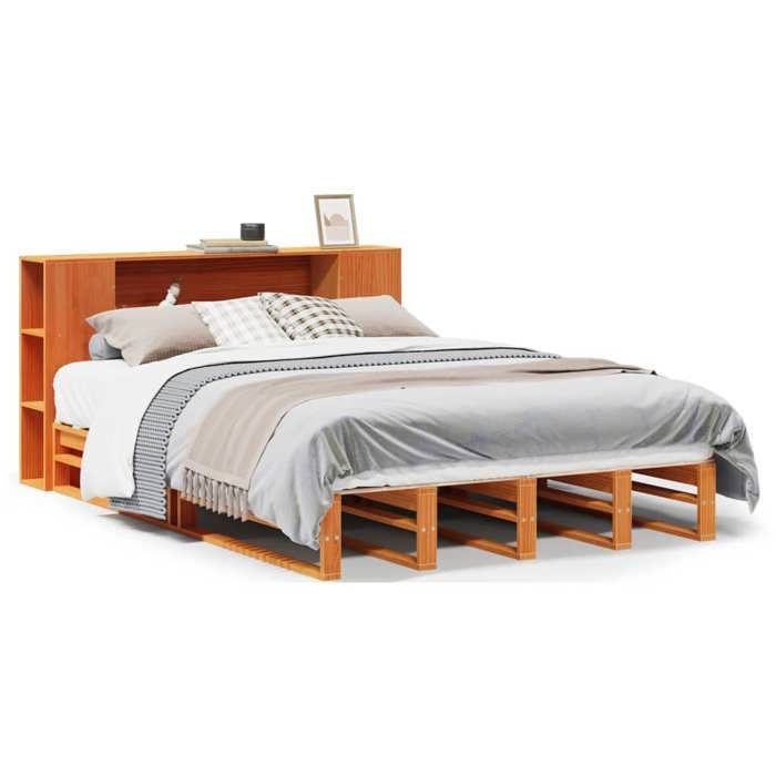 VidaXL Bunk Bed Without Mattress Wax Brown 140x200cm Solid Wood, Bed, Bedroom Furniture, Bed with 3323877