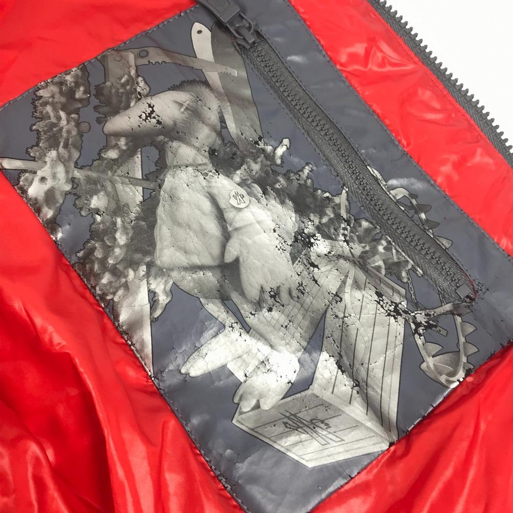 MONCLER Hooded HEVER GILET Apparel Sleeveless Down vest down / Nylon Red