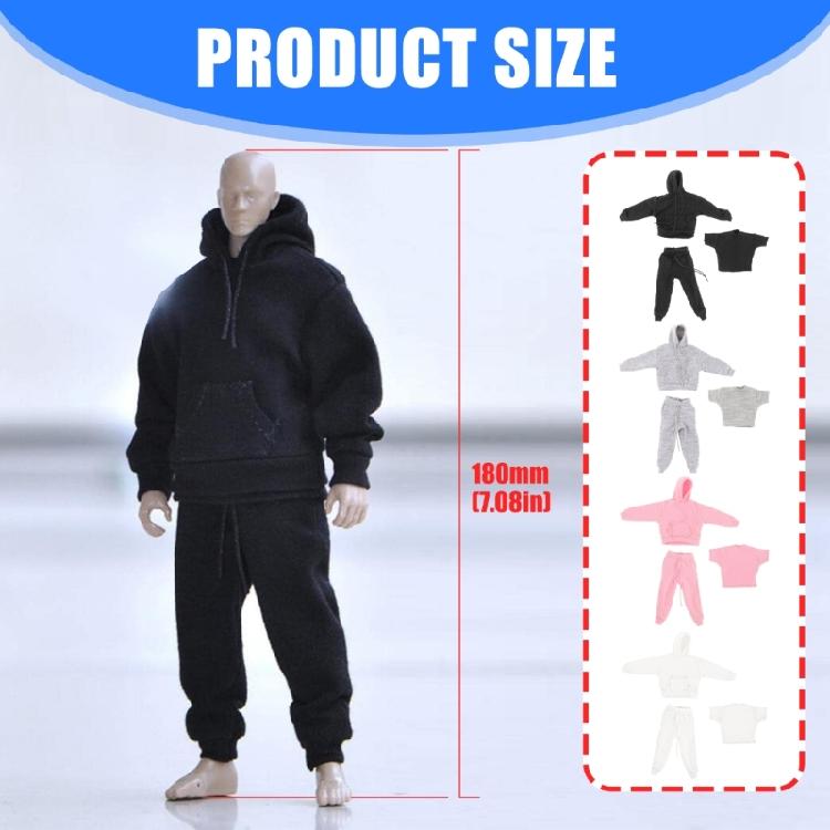 Realistic Miniature Soldier Figure Outfit 3in1 Clothes Set Breathable Hoodie Sweatpants Tees For Doll Display Scene