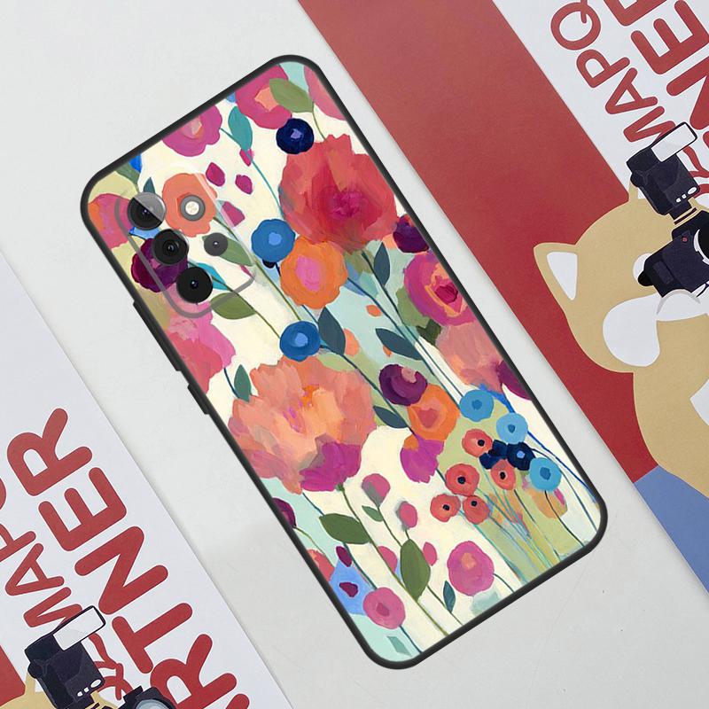 Colourful Flower Painting Art Case For Samsung Galaxy A06 A16 A36 A56 A55 A35 A33 A53 A13 A23 A17 A54 A34 A14 A52 A32 A15