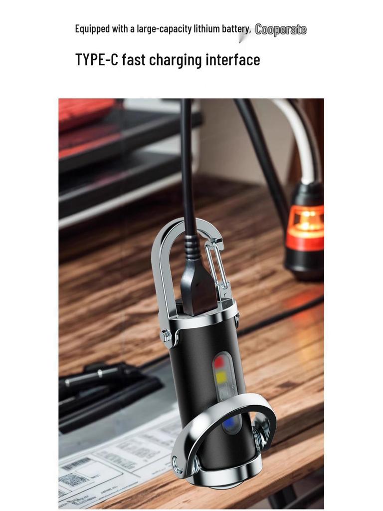 Portable Waterproof Keychain Flashlight – Multifunctional, Rechargeable Emergency Light