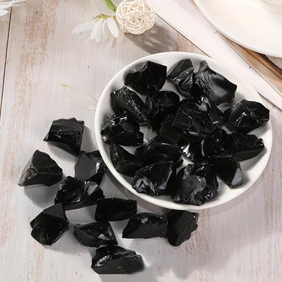 Obsidian Rough, Black Stone, Quartz Decoration for Home Decoration, Natural Healing Aura Decoration Crystals and Stones Healing