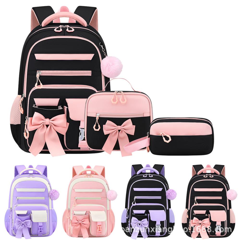 Zaino Scolastico Carino Set da 3pz Borsa di Scuola Elementare Conigli e Sabbie Mobili Zaino Scolastico Kawaii Borsa a Mano per Ragazze Adolescenti Rucksack