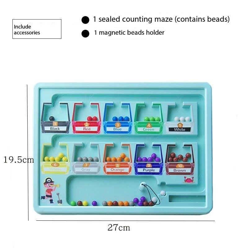Magnetic Sorting Game Montessor  Learning Toys for Kid Magnetic Color Number Maze Board Pen Moving Bead Games Fine Motor Ski