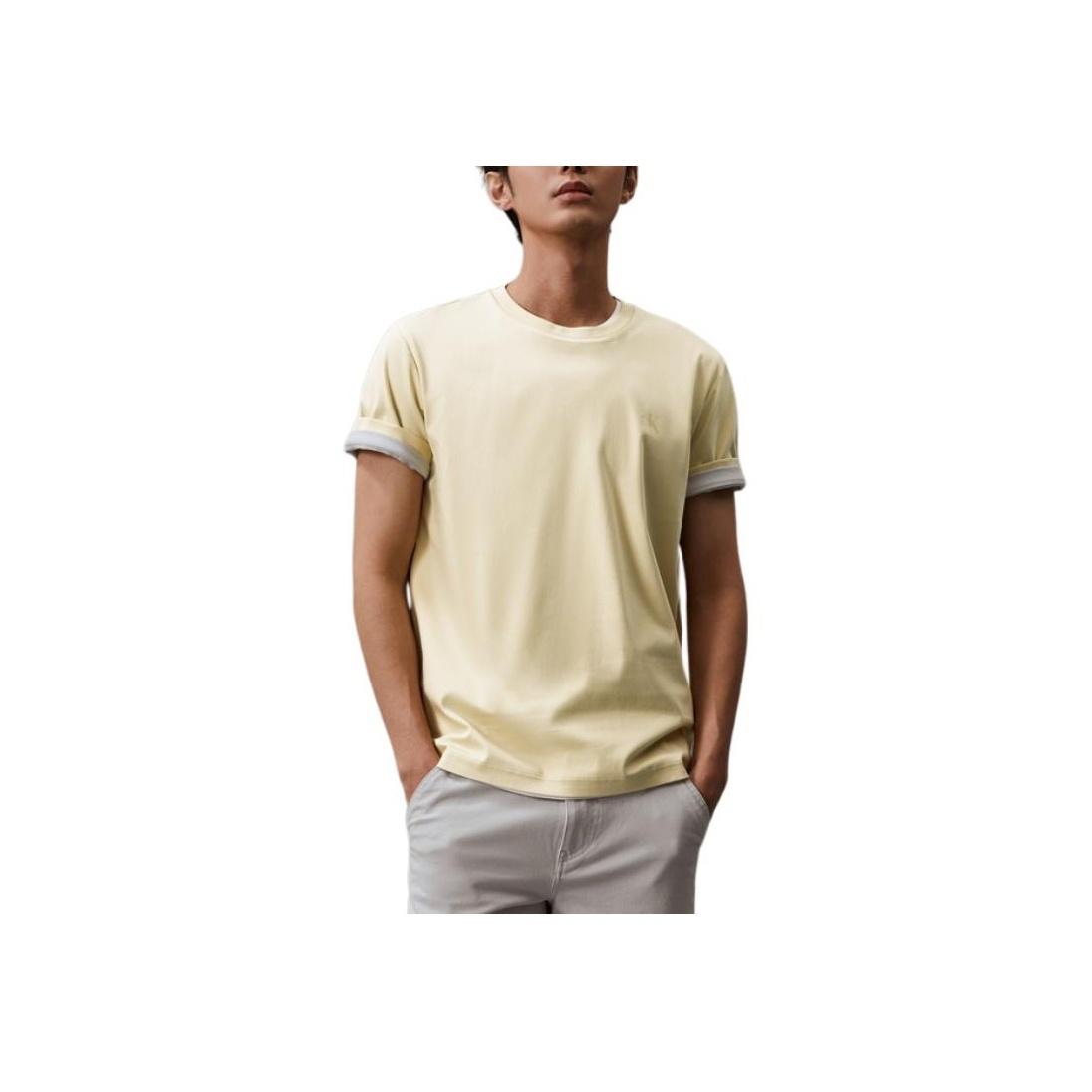 

Calvin Klein Джинсы повседневные простые принтованные футболки с коротким рукавом мужские топы Mung-Bean-желтый J326336-LFU M