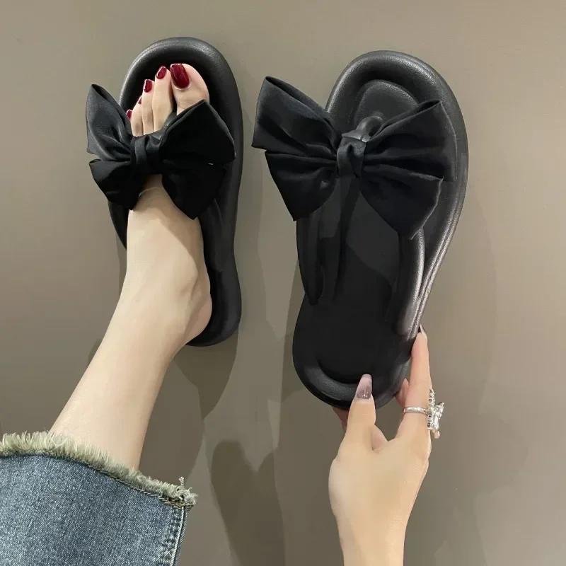 Summer Women's Flat EVA Slippers New Fashion Butterfly Knot Slip On Women's Flip Flops Outdoor Light Women Sandals Beach Shoes