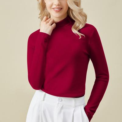 New Autumn and Winter Half-high Neck Autumn Clothes Can Be Worn On The Outside To Keep Warm Standing Collar Slim Body
