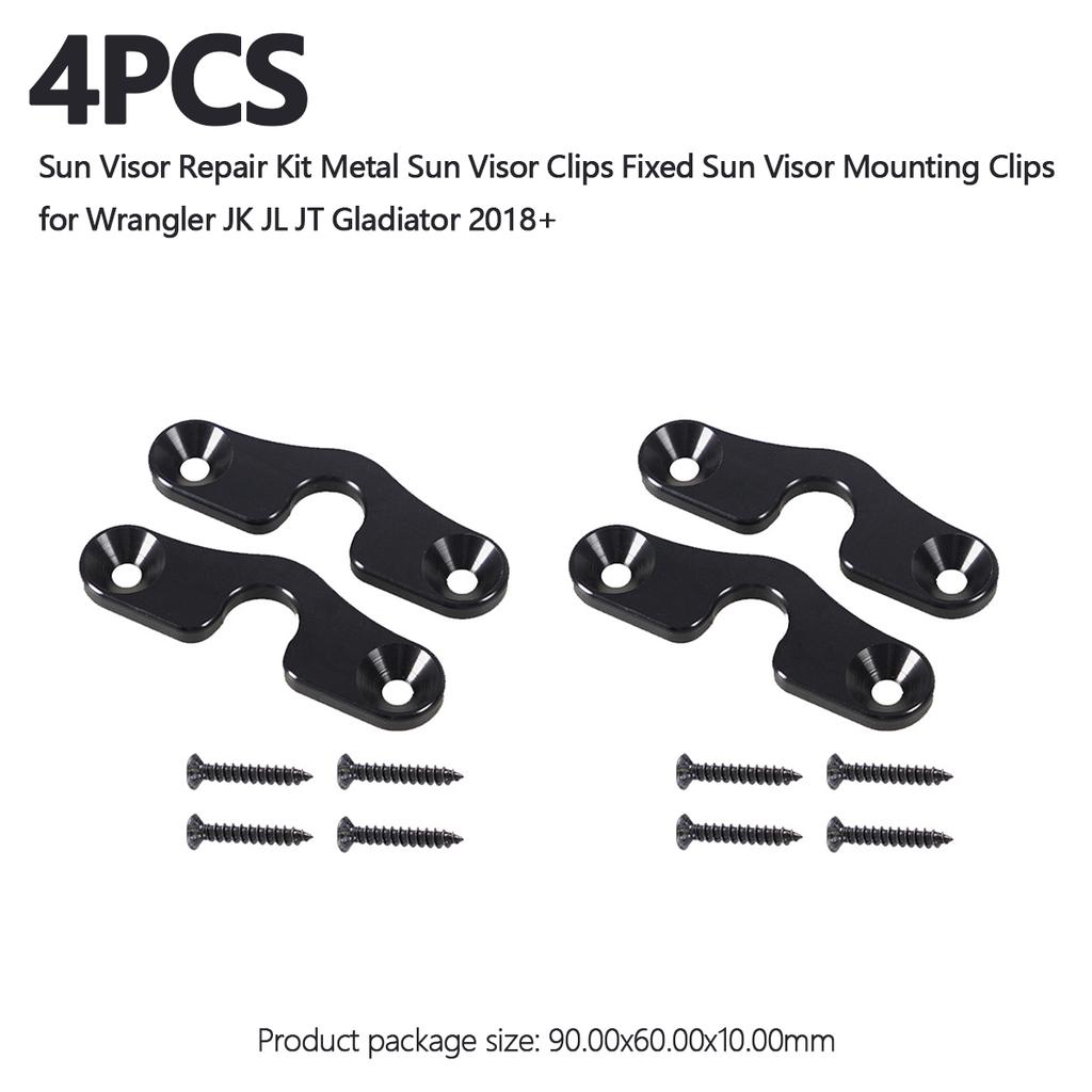 2/4/10PCS Sun Visor Repair Kit Metal Sun Visor Clips Fixed Sun Visor Mounting Clips for Wrangler JK JL JT Gladiator 2018+