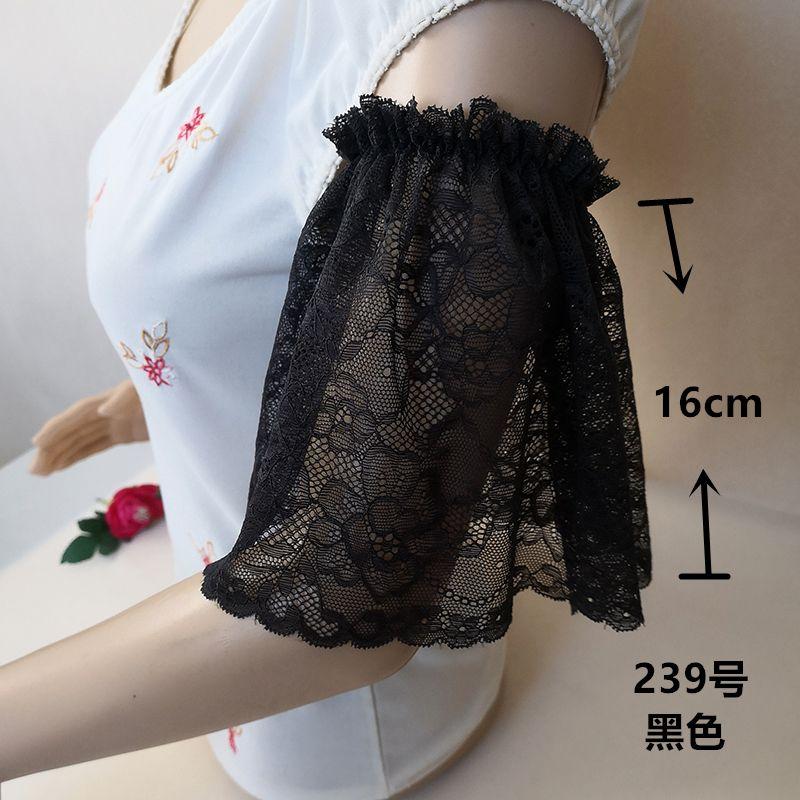 

Extended Scar Tattoo Lace Decoration Trumpet Sleeve Large Arm No. 239 black 16cm long a pair S