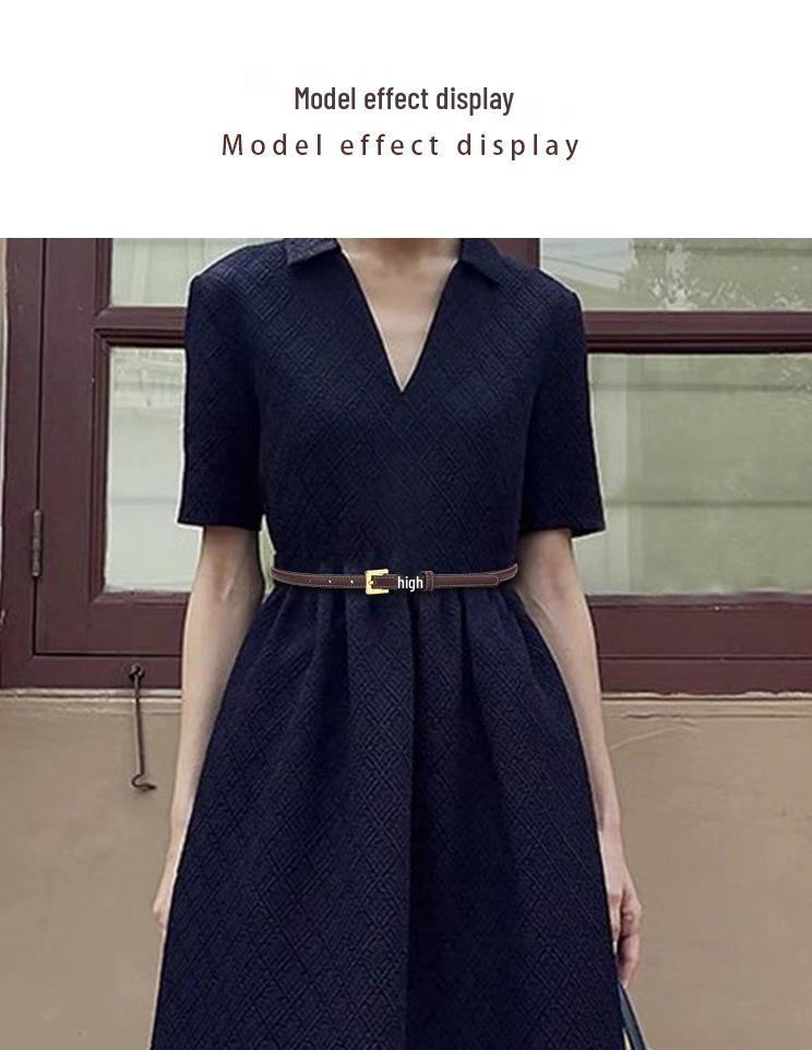 Women's Genuine Leather Thin Fashion Belt - Versatile Decorative Ins Style Waistband for Jeans