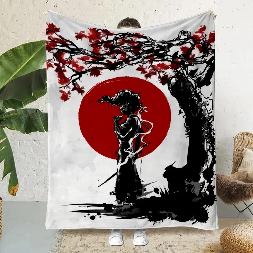 

Hot Blood Anime Afro Samurai Printed Throw Blanket for Home Travel Picnic Soft Comfortable Warm Birthday Gift 40x50in