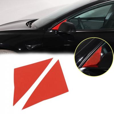 Red Carbon A-pillar Triangular Sticker Trim Cover For Tesla Model 3 -24