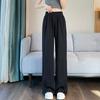 Ice Silk Slit Wide-leg Pants for Women Casual Pants Slim Banana Straight-leg Sports Pants