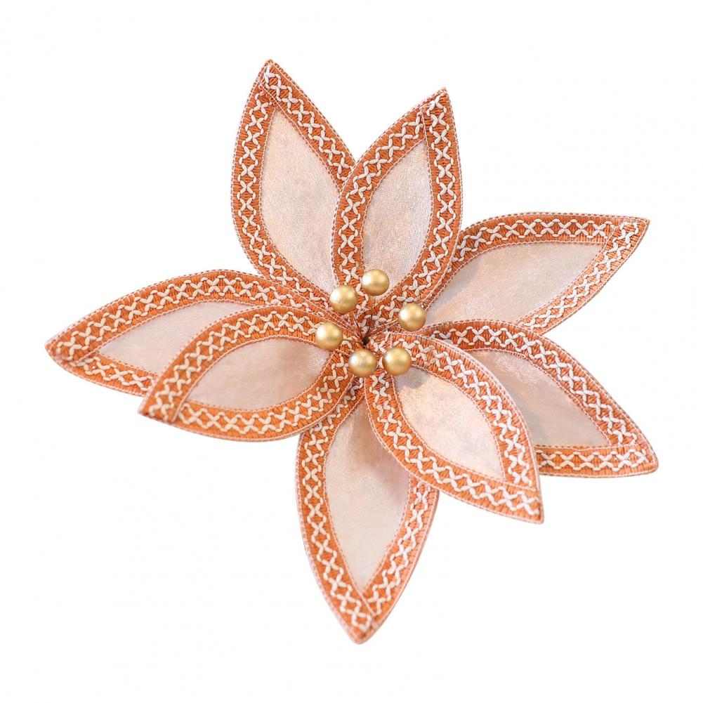 

Gift Packaging Decorations Christmas Flowers Decorations Festive Velvet Christmas Flowers for Xmas Tree Decorations for Wreaths золотистый