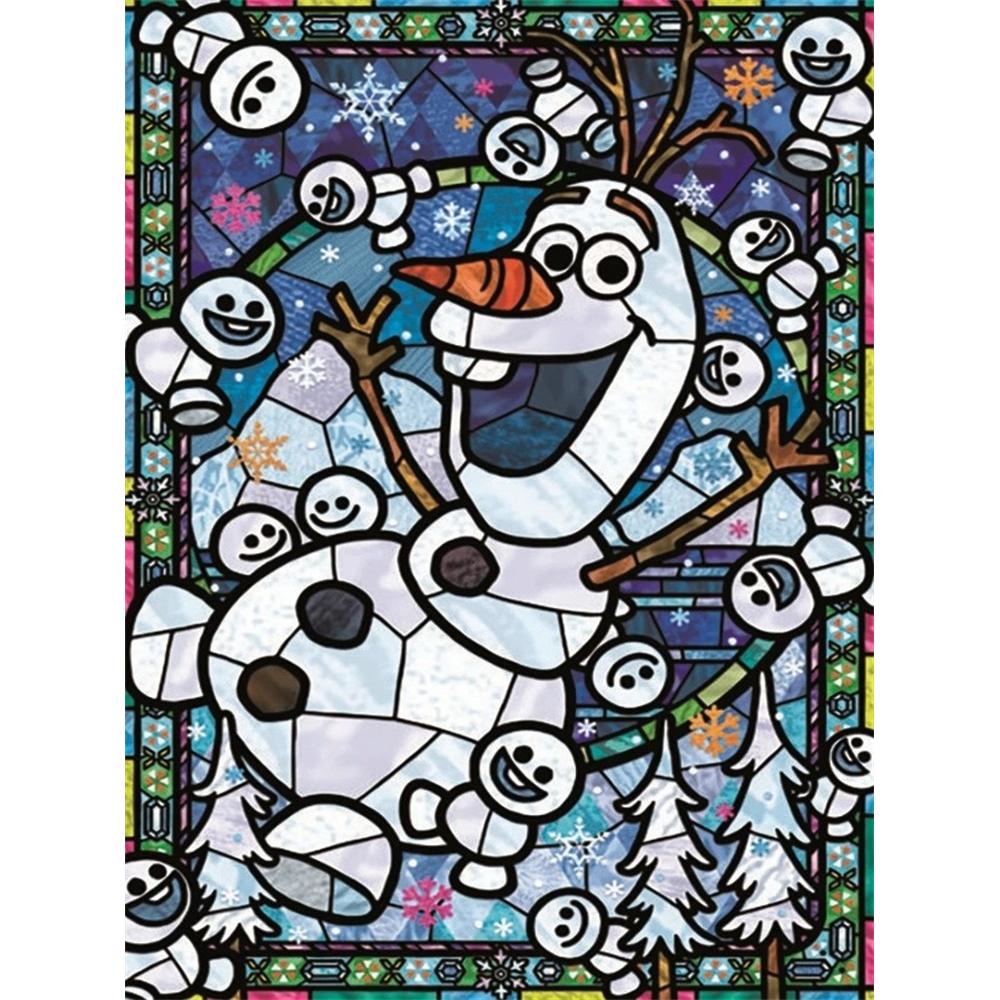 

Disney Diamond Painting Set: Frozen Olaf Stained Glass Art Painting Embroidery Wall Decoration DIY Set Gift Handmade Crystal 5D Diamonds Round 20x30cm