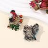 Exquisite Bird Design Brooch With Sparkling Rhinestones Glittering Crystals Pin Alloy Fashion Accessories For Women
