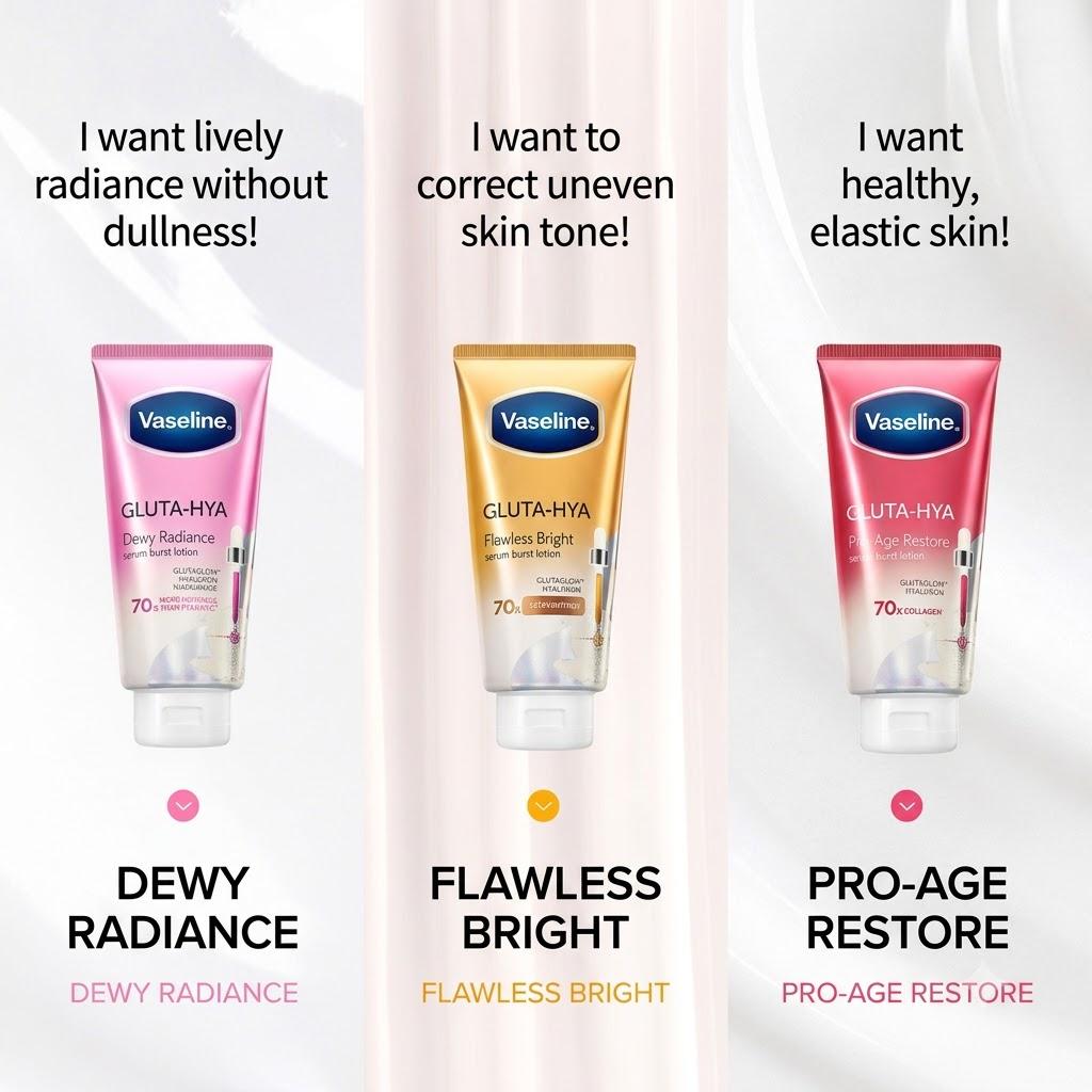[Blackpink Jennie's Pick] Vaseline Gluta-Hya Serum Burst Lotion 300ml 3 Type