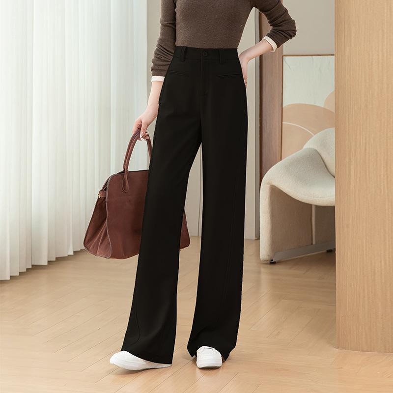 Zhengzhou women's narrow suit wide-leg pants women's 1116 autumn new thin high-waisted casual straight-leg pants