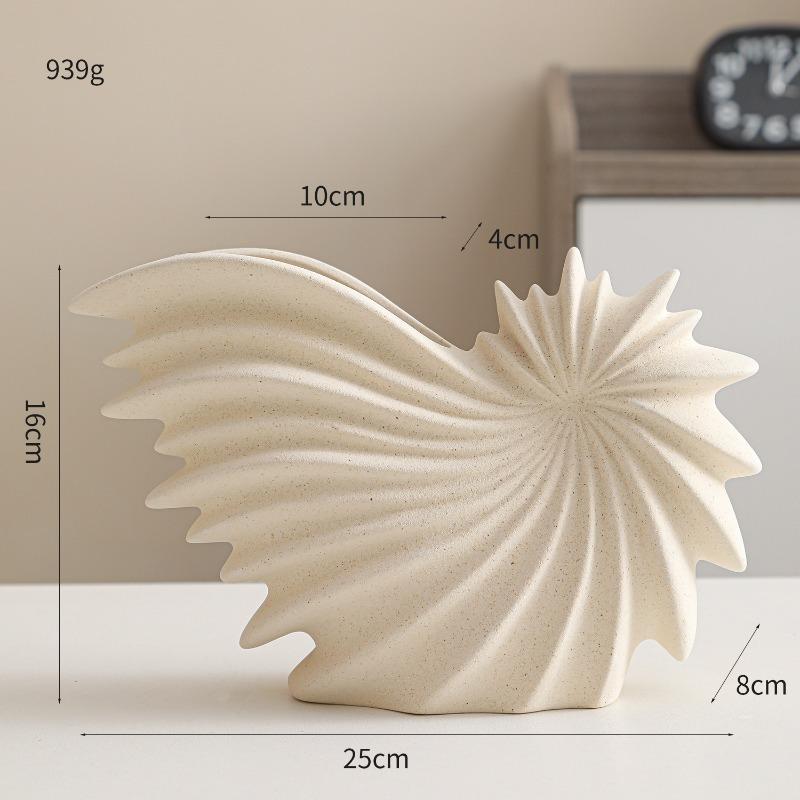 Matte White Fashion Plain Fired Irregular Wrinkled Vase Abstract Crafts Ceramic Flowerpot Desktop Decoration Ceramic Flower Vase
