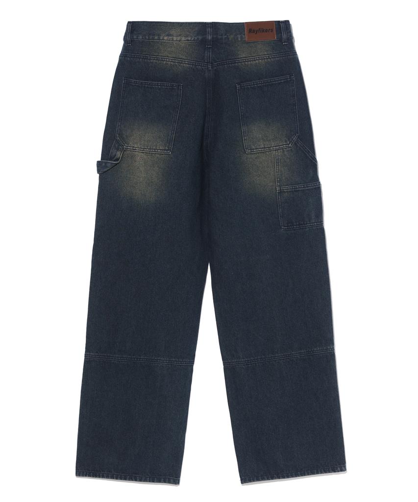 RAYFIKERS Double Knee Carpenter Denim Pants Mq5Du528_Dark Indigo