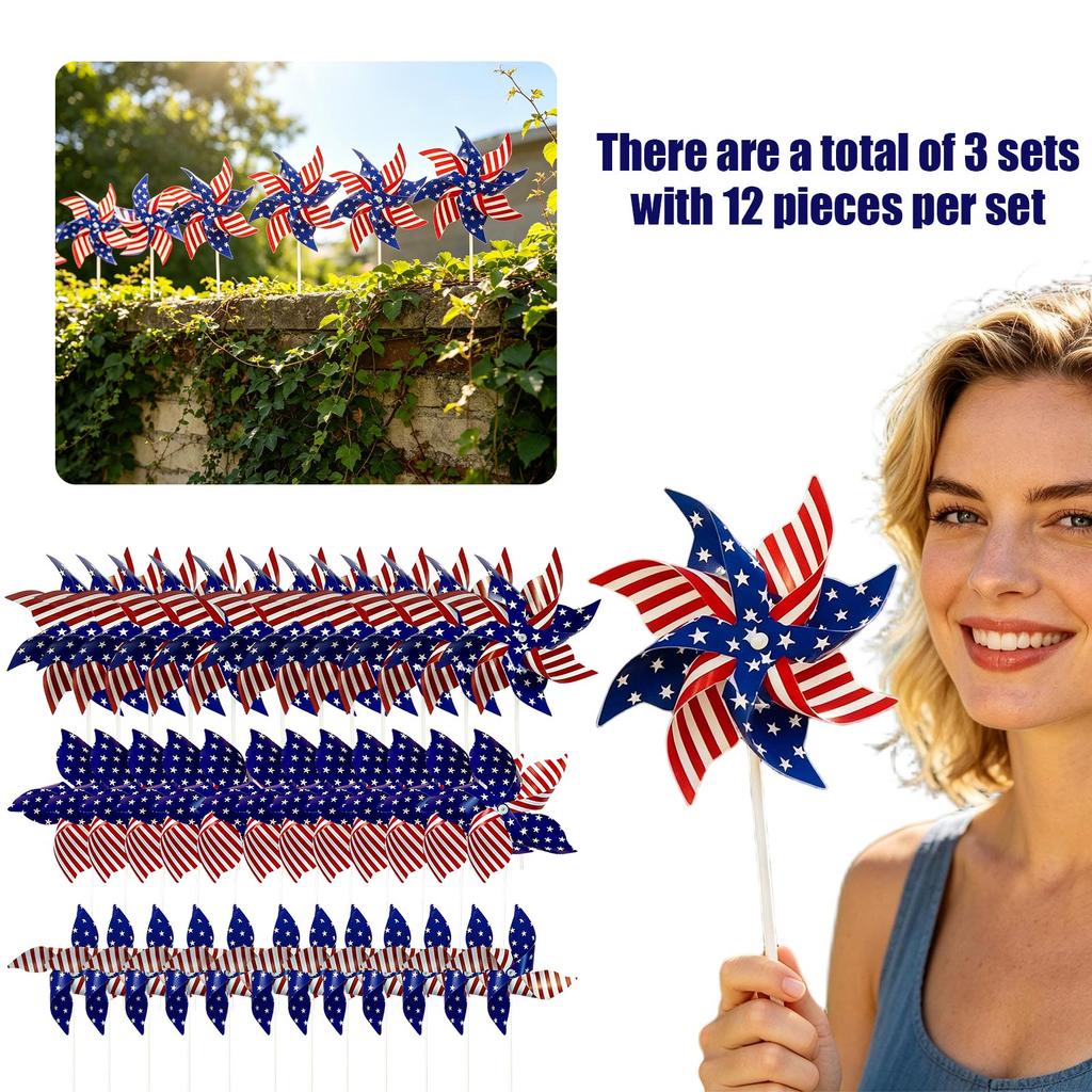 Lot de 12 moulinets à main pour événements extérieurs Décoration de jardin Jouets pour enfants Cadeau de fête avec bâtonnet en plastique et métal durable pour célébrations