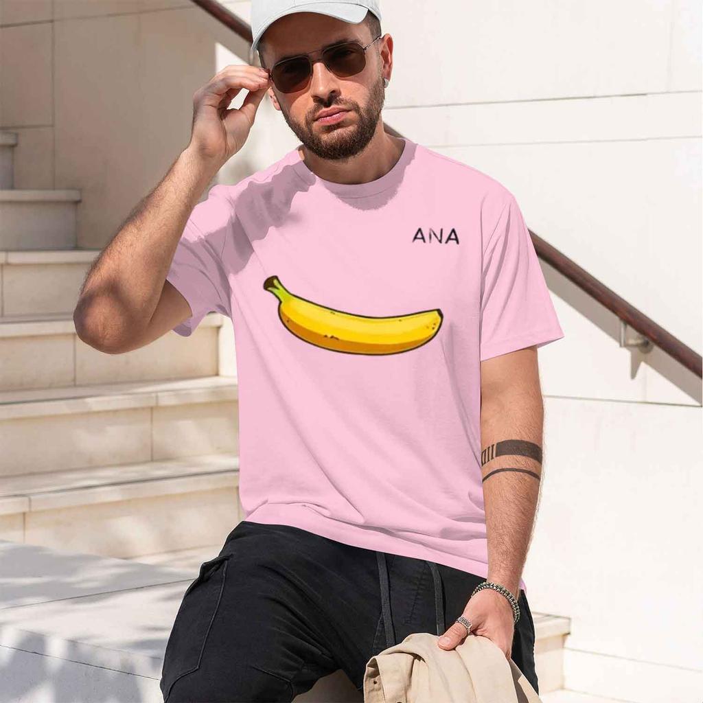 Summer Unisex Tshirt Blend Funny Banana Printing Loose Oneck Unisex Short Sleeve Casual For Unisex Tshirt Tee New Model