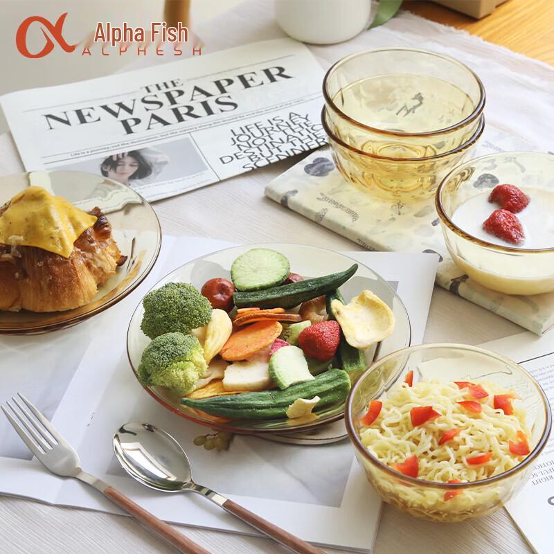 ALPHESH High Borosilicate Glass 6-Piece Dinnerware Set