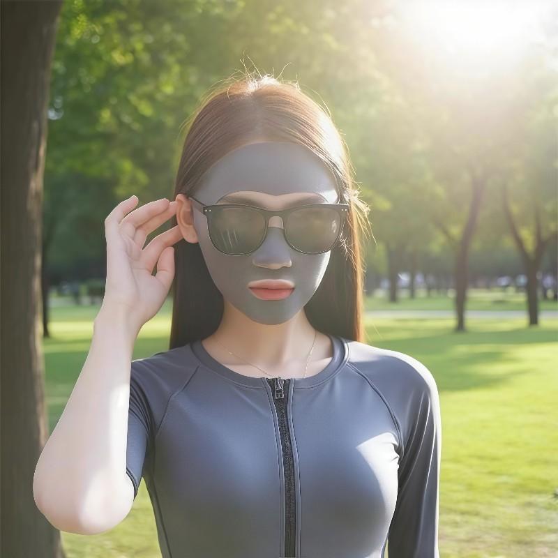 New 1PC Ice Silk Riding Face Mask Breathable Washable Dustproof Sunscreen Anti-UV Protects Corners of Eyes for Outdoor Sports