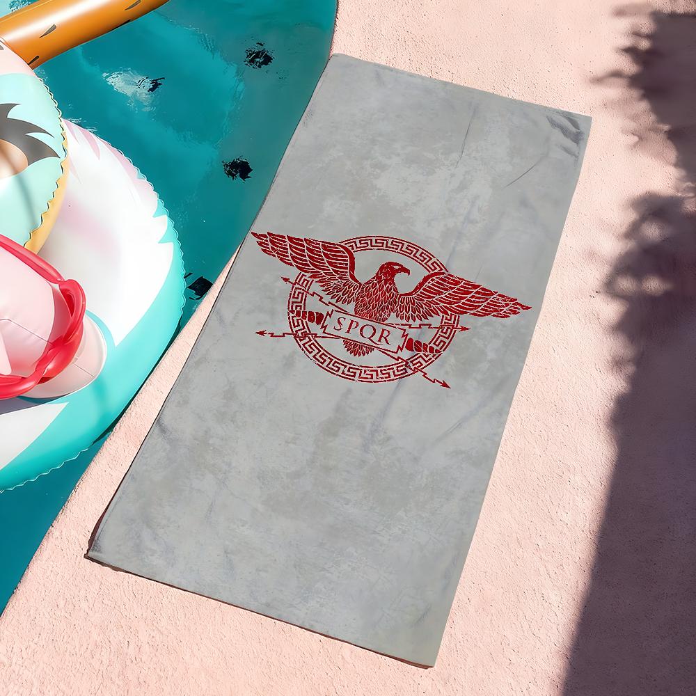 

SPQR Gold Imperial Eagle Rome Towel Quick Dry Soft Yoga Swimming Fitness Mountain Climbing Large Beach Towels W30*H60(CM)
