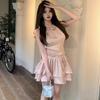 French Temperament Celebrity Acetic Acid Satin Sleeveless Neck Dress Niche Design Cake Fluffy Birthday Dress