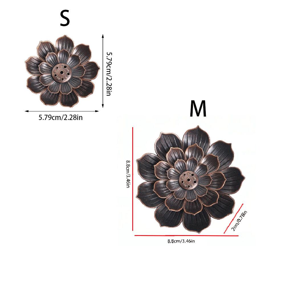 Buddhism Lotus Line Incense Alloy Incense Burner Stick Holder Plate Sandalwood Coil Base Temples Yoga Studios Home Decoration