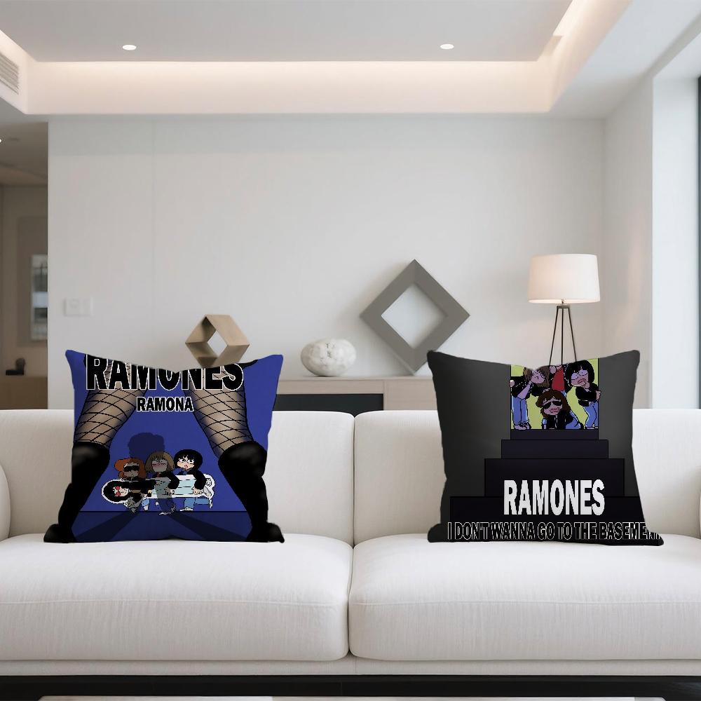 Rock Band R-Ramones cushion cover Double Sided Printed Polyester Pillowcase Pattern Decorative Zipper Cushion Cover