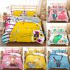 Cartoon Dinosaurier Königin Bettbezug Gelbe Tiere Bettwäsche Set Für Kinder Jungen Mädchen Tierwelt Weich 2/3 Stück Polyester Bettdeckenbezug
