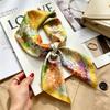 Autumn and winter Maillard cashew square scarf silk scarf women's shirt versatile neck small scarf tied hair decorative scarf
