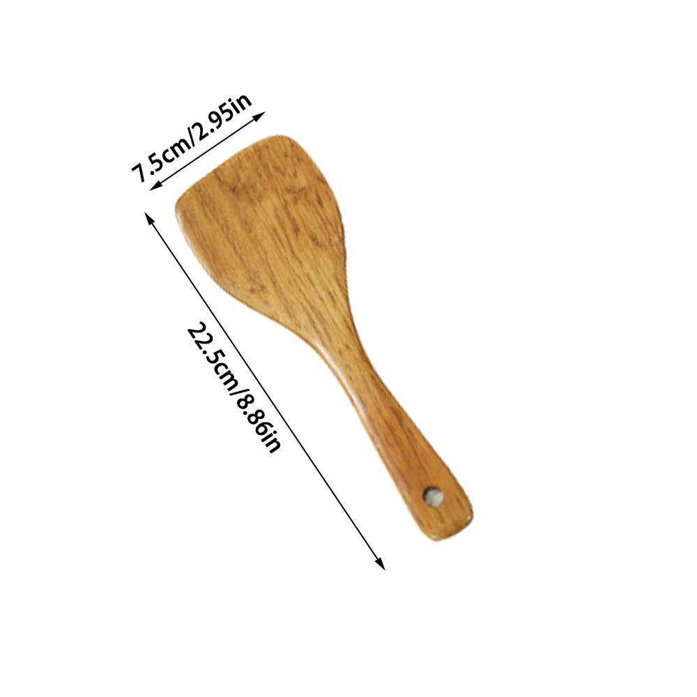 New Non-stick Wooden Spatula Anti-hot Non-slip Frying Spatula Long Handle Cooking Spatula