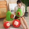Stuffed Capybara Plushie In Avocado Cushion Soft Fuzzy Plush Pig Hiding In Apple Plush Capibara Toy Throw Pillow Birthday Gift