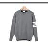 TB BROWIN2025 Autumn/Winter Colorblock Wool Sweater with Four Stripes