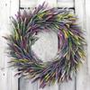 Large Artificial Lavender Wreath 50cm Diameter Faux Farmhouse Floral Garland for Door Wall Wedding Party Decor Summer Home Office Decoration