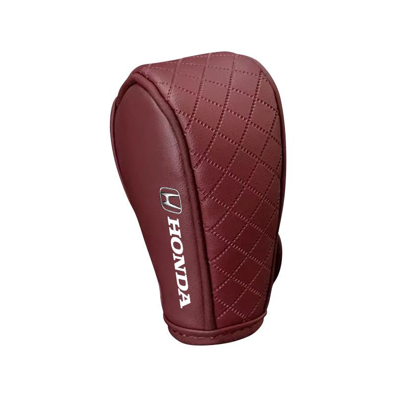 Car Gear Shift Cover PU Leather Shift Lever Cover Gearbox Shifter Knob Protective For Honda Fit Mugen Insight Type R VTEC SiPilot Fit XRV CRV HRV Dio