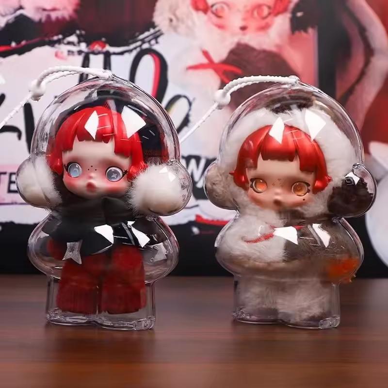 1Pcs Acrylic Protective Storage Case for Skull Panda -Plush Dolls Display Bag No Doll Transparent Portable Organizer Box