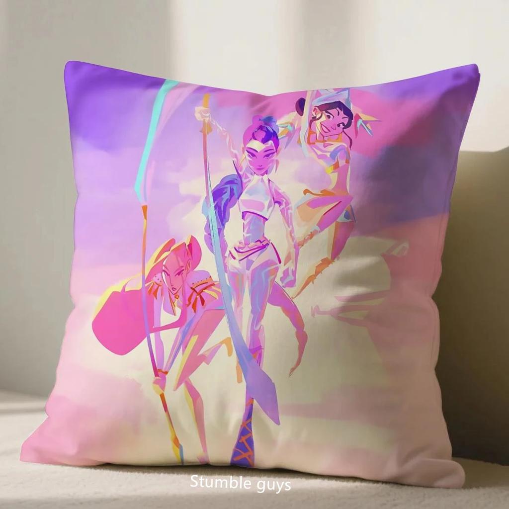 Kpop Demon Hunters Cushion Cover Sofa Anime 45X45cm Pillowcase Add Anime 45X45cm Kpop Flair To Your Home