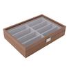 8 Slot Sunglasses Storage Case Walnut Grain Wooden Glasses Box Organizer Storage Eyeglasses Holder